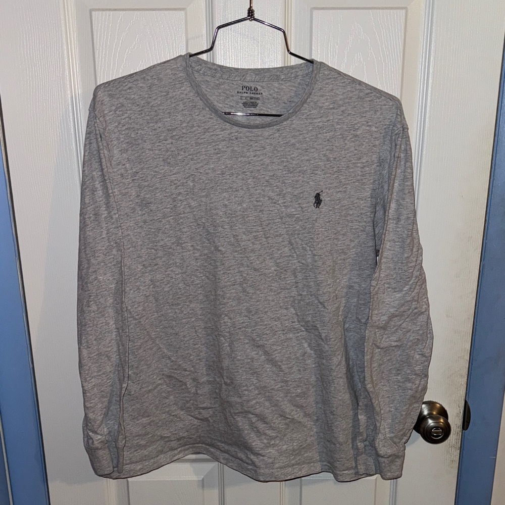 Polo by Ralph Lauren Men's Heather Gray Long Sleeve Tee